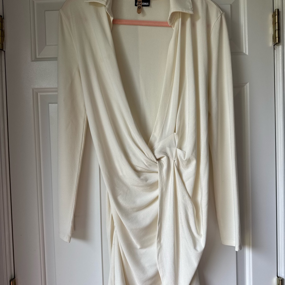 Jacquemus Cream Long Sleeve Dress